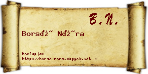 Borsó Nóra névjegykártya