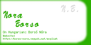 nora borso business card